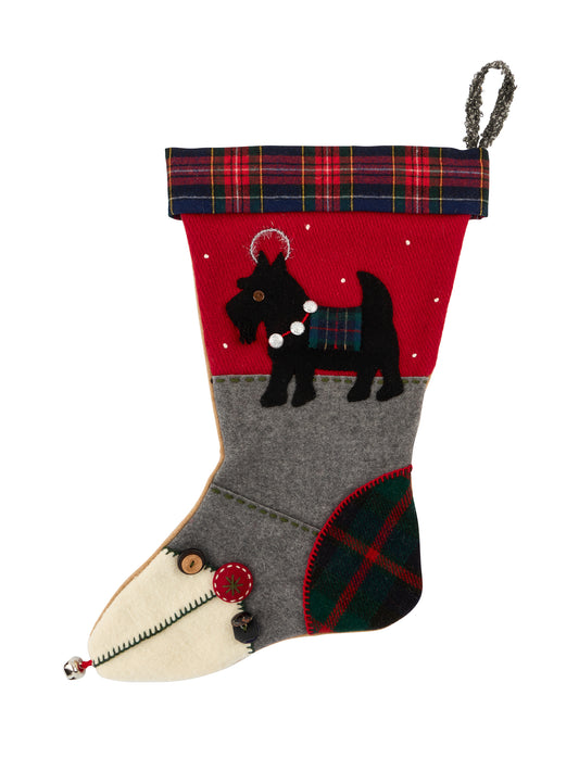 Heirloom Scottie Dog Wool Stocking Weston Table