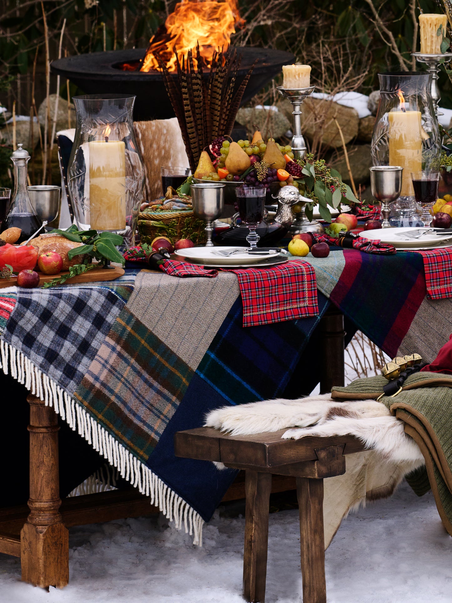 Tartan and Tweed Patchwork Throw Weston Table