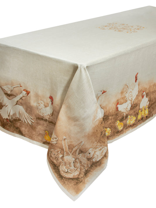Italian Linen Flock and Hare Tablecloth Weston Table
