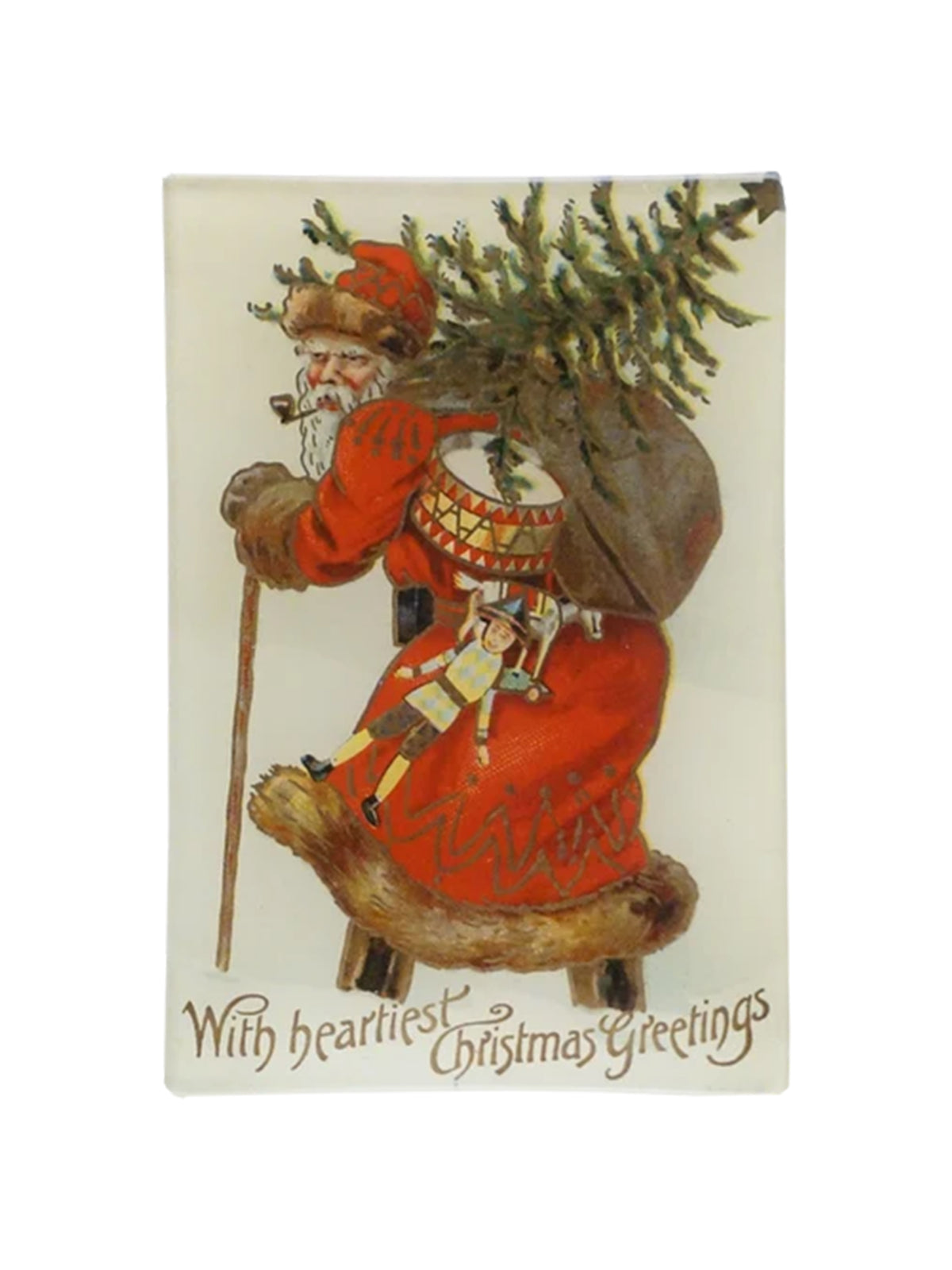 John Derian Santa with Tree with Heartiest Christmas Greetings Weston Table