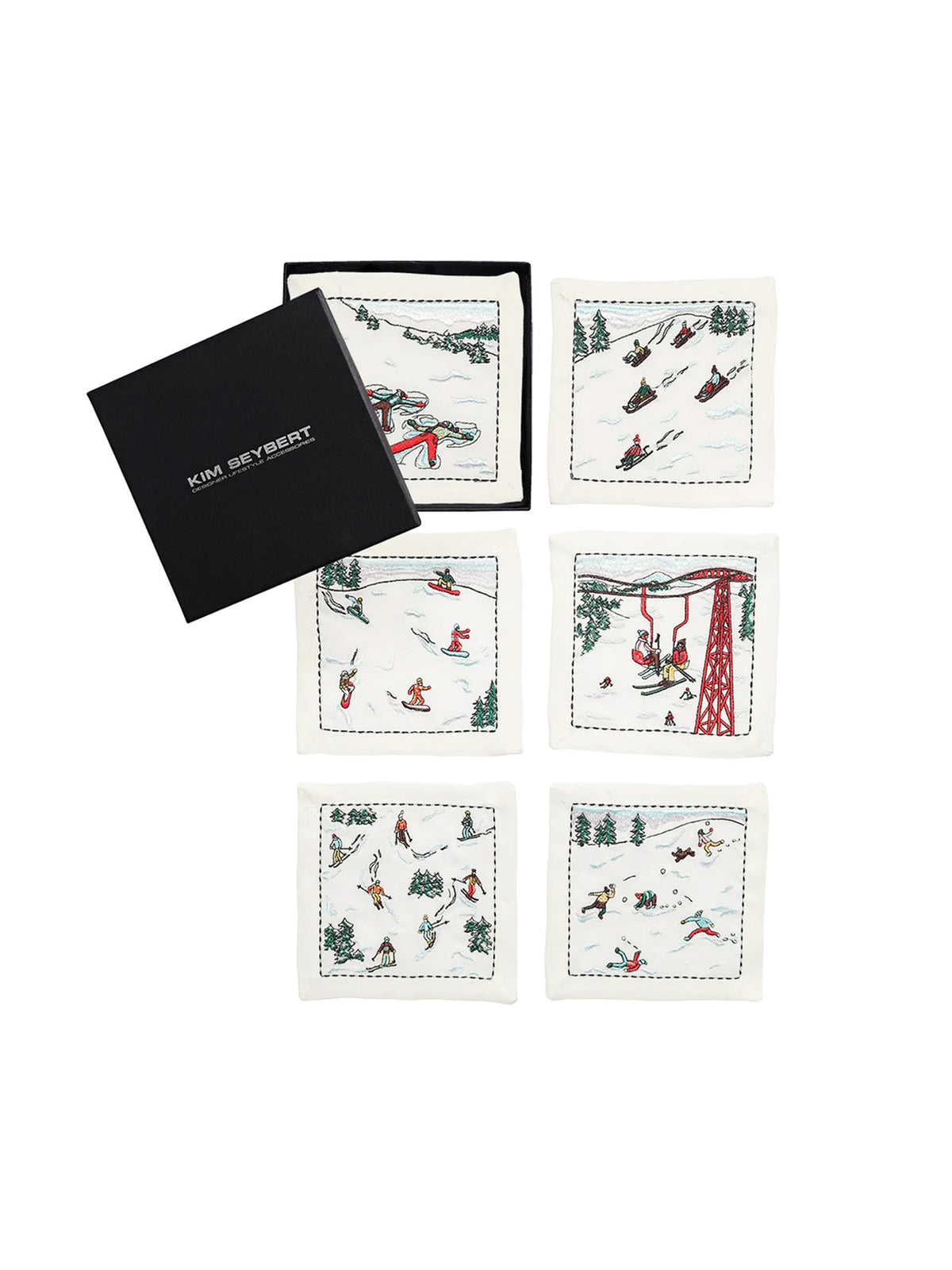 Kim Seybert Apres Ski Cocktail Napkins Set Weston Table