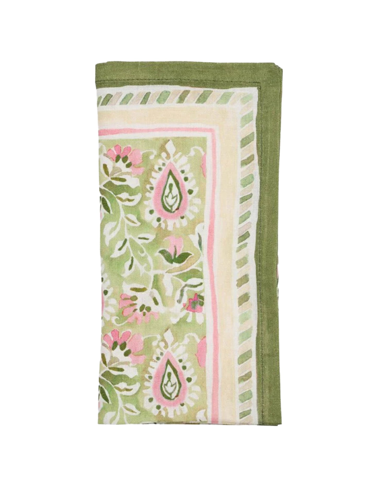 Kim Seybert Mira Napkin Set in Green and Pink Weston Table