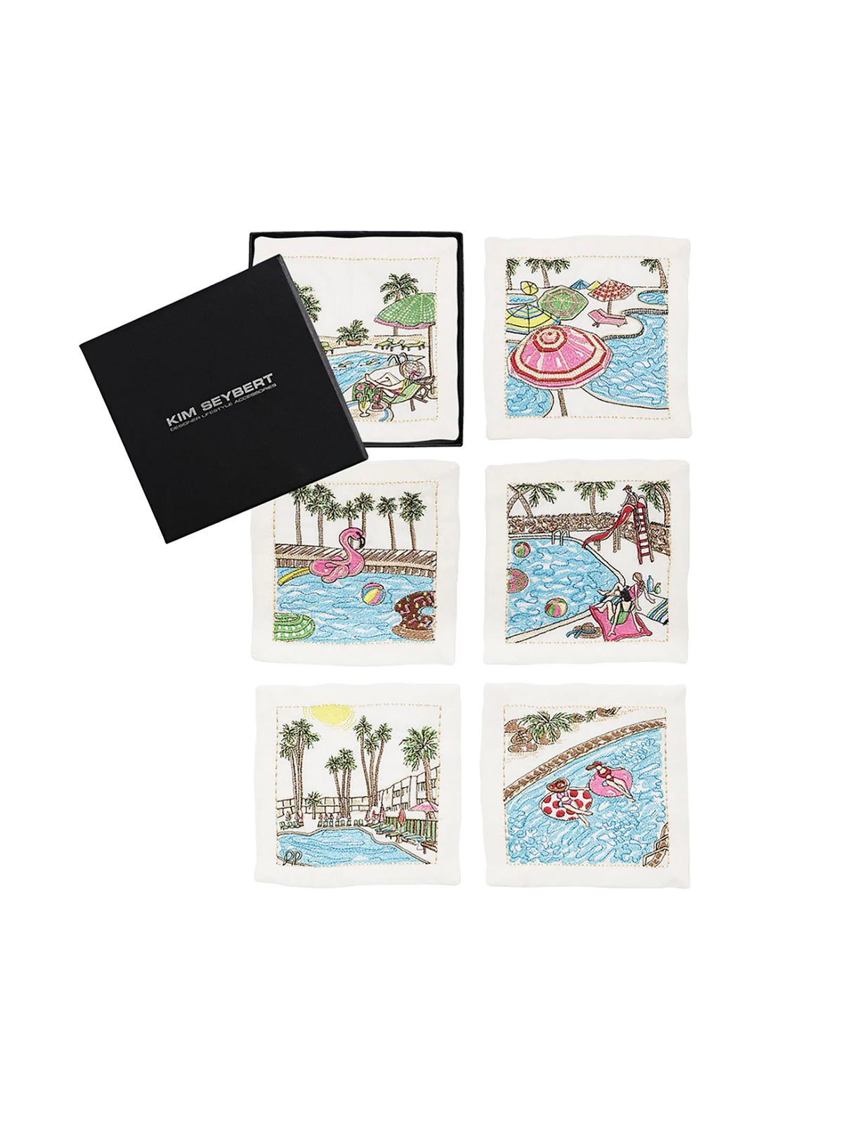 Kim Seybert Pool Day Cocktail Napkins Set Weston Table