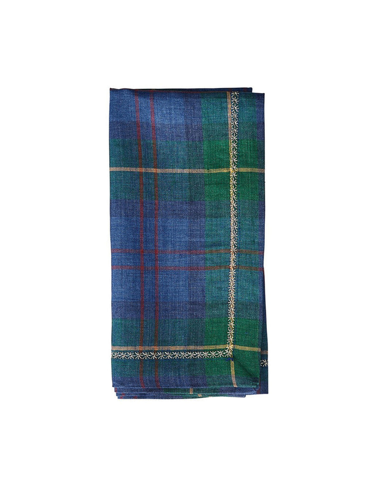 Kim Seybert Tartan Blue and Green Napkin Set Weston Table