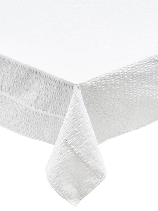 Kim Seybert White Seersucker Tablecloth Weston Table