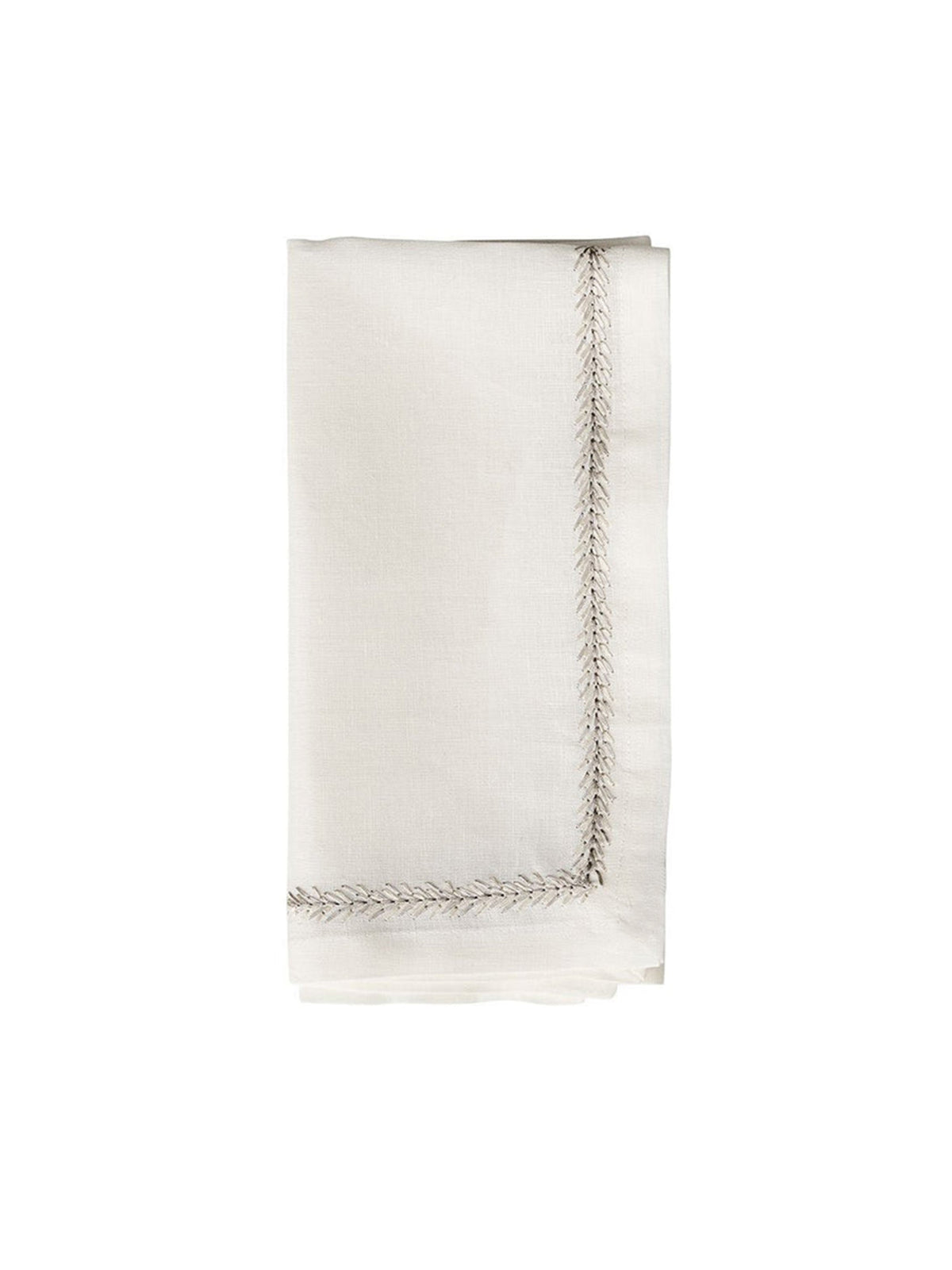 Kim Seybert White & Silver Jardin Napkin Set Weston Table