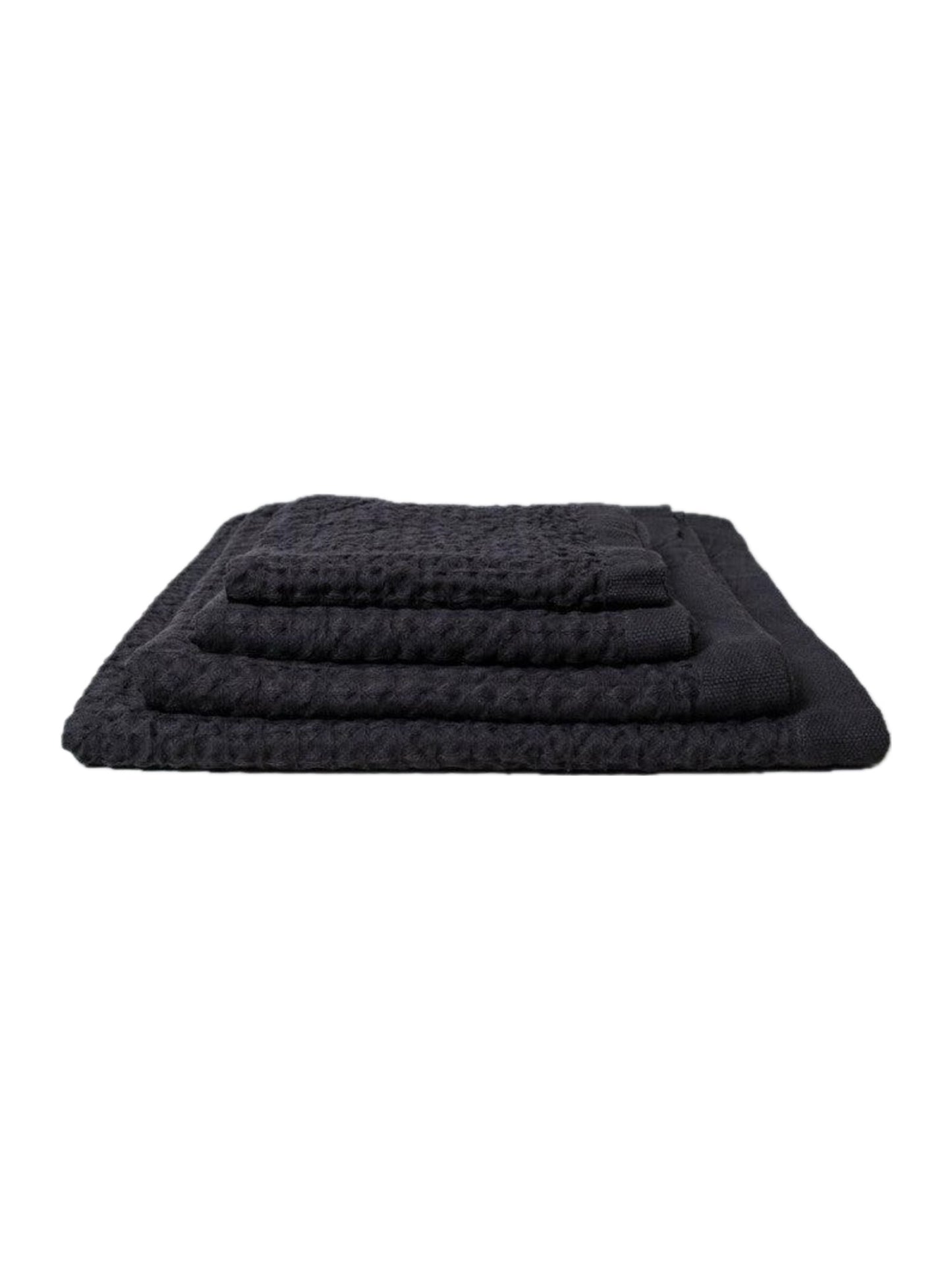 Kontex Charcoal Lattice Linen Towel Collection Weston Table