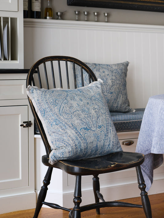 Kravet Blue Paisley Pillow Weston Table