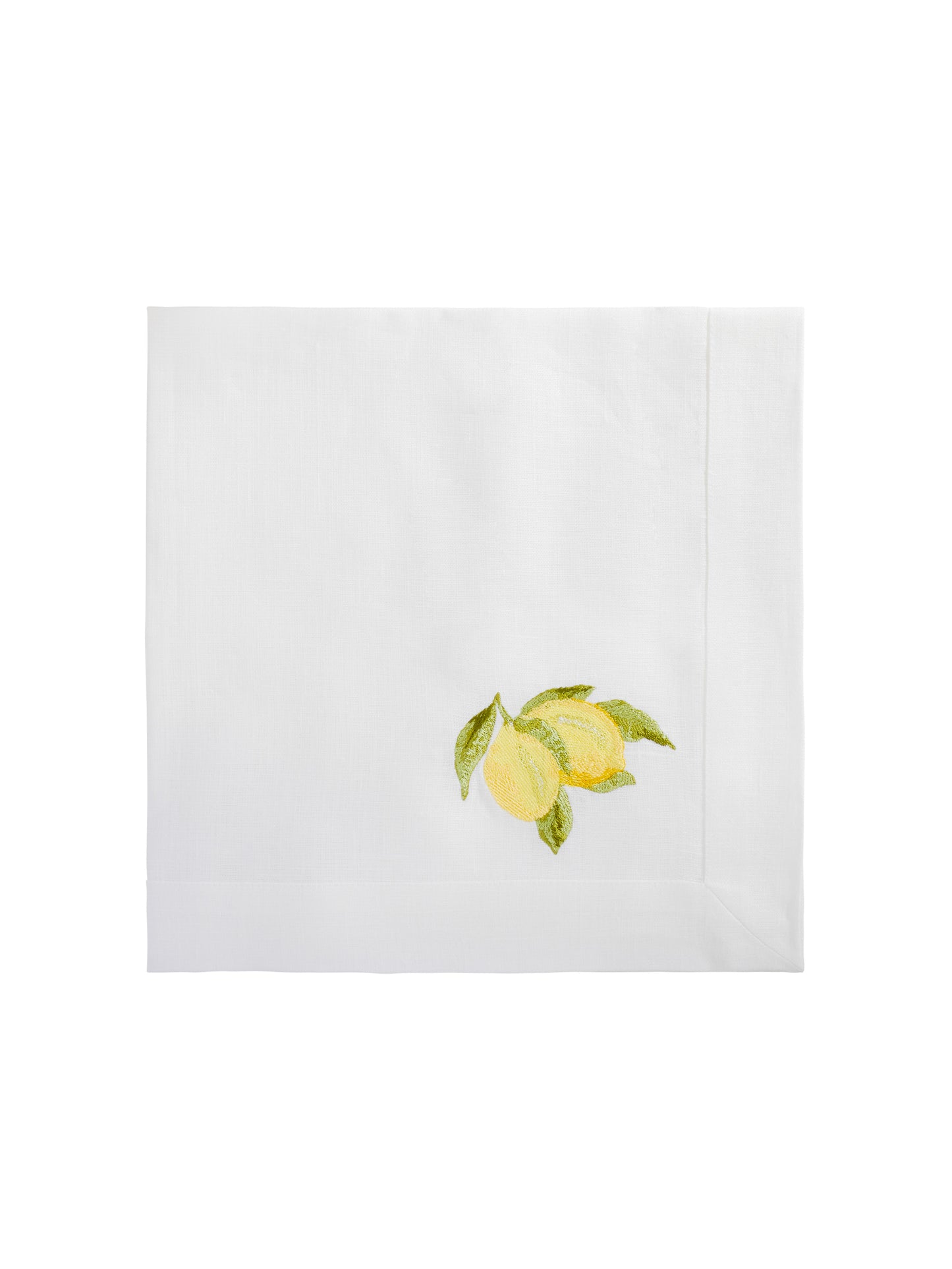 Lemon Embroidered Dinner Napkin Set Weston Table