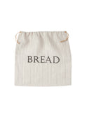Linen Flax and Grey Stripe Bread Bag Weston Table