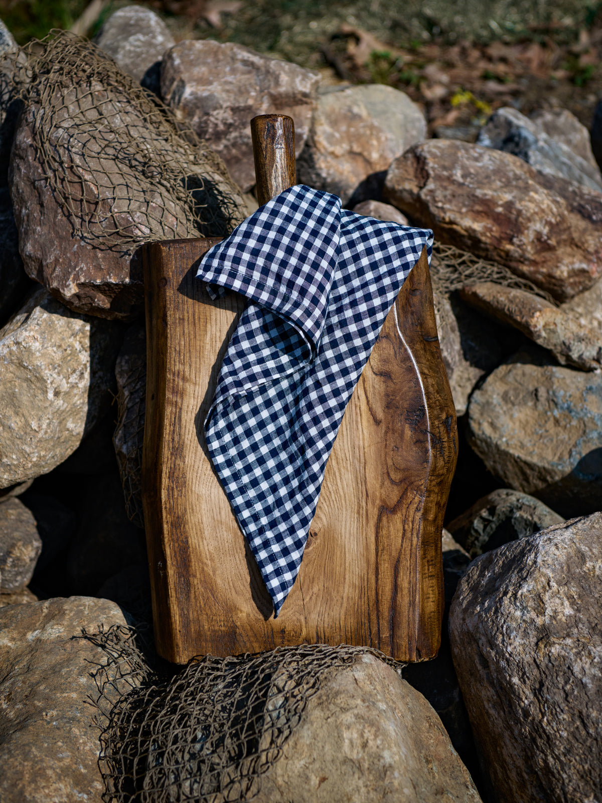 Linen Gingham Navy Napkins