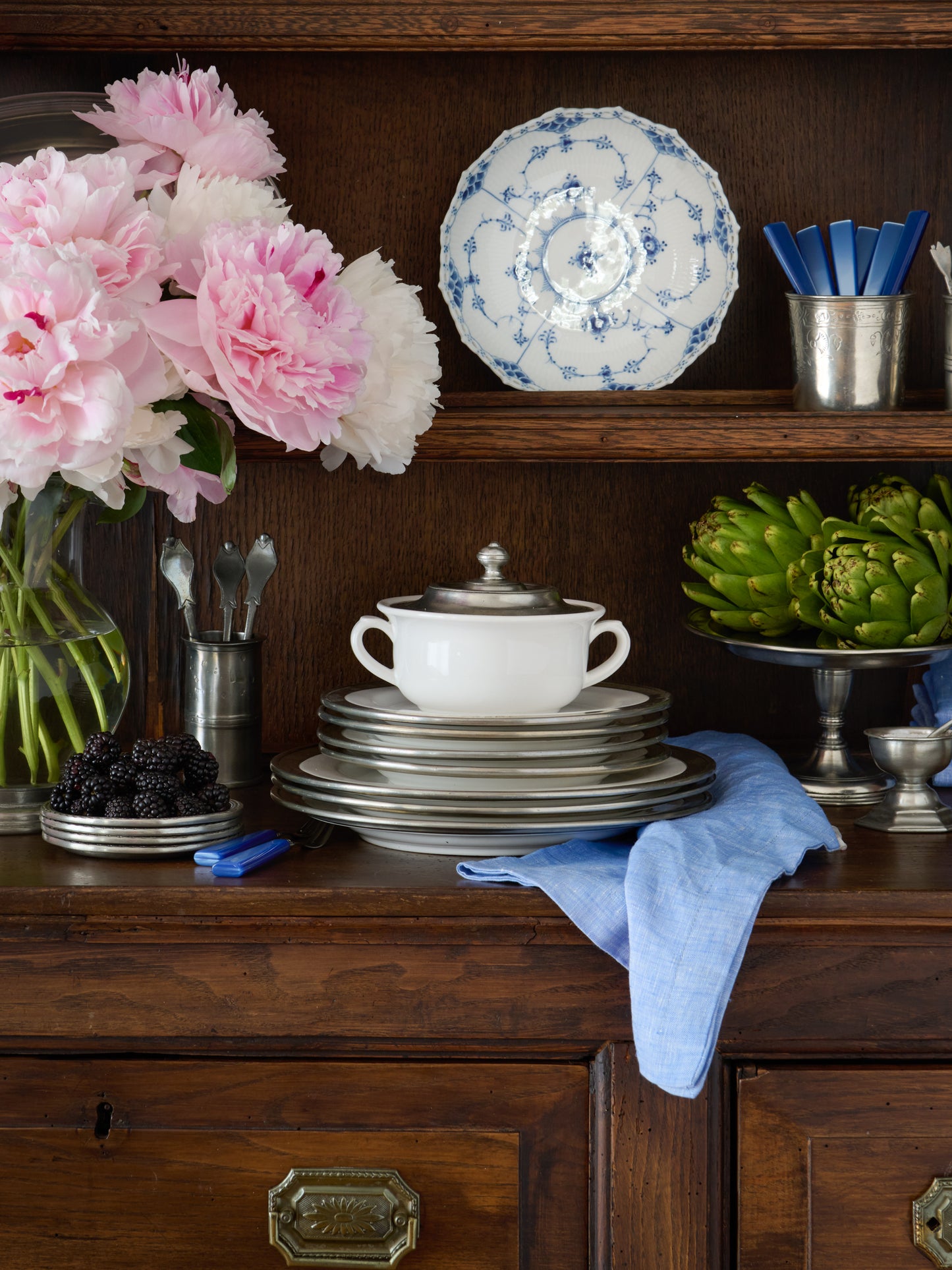 MATCH Pewter Convivio Covered Soup Bowl and Plate Weston Table