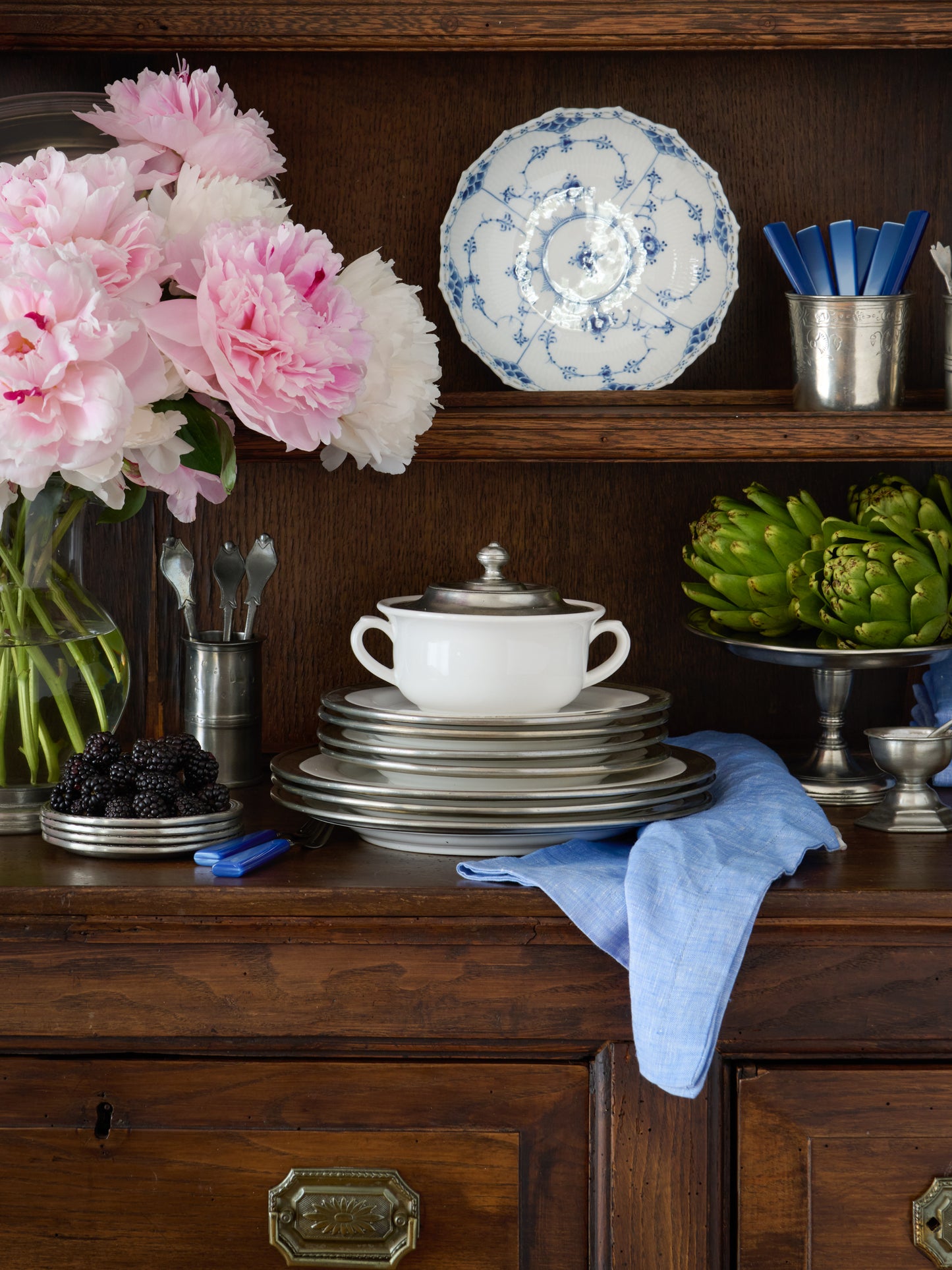 MATCH Pewter Convivio Covered Soup Bowl and Plate Weston Table