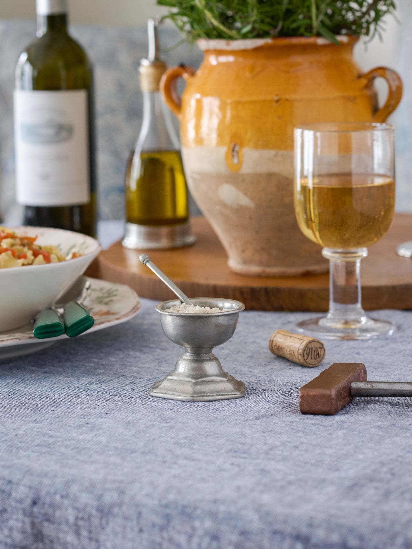 MATCH Pewter Footed Salt Cellar with Spoon Weston Table