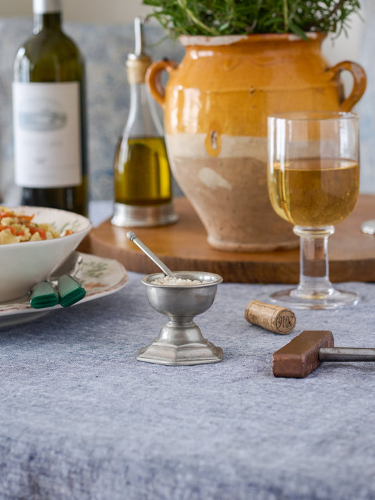 MATCH Pewter Footed Salt Cellar with Spoon Weston Table
