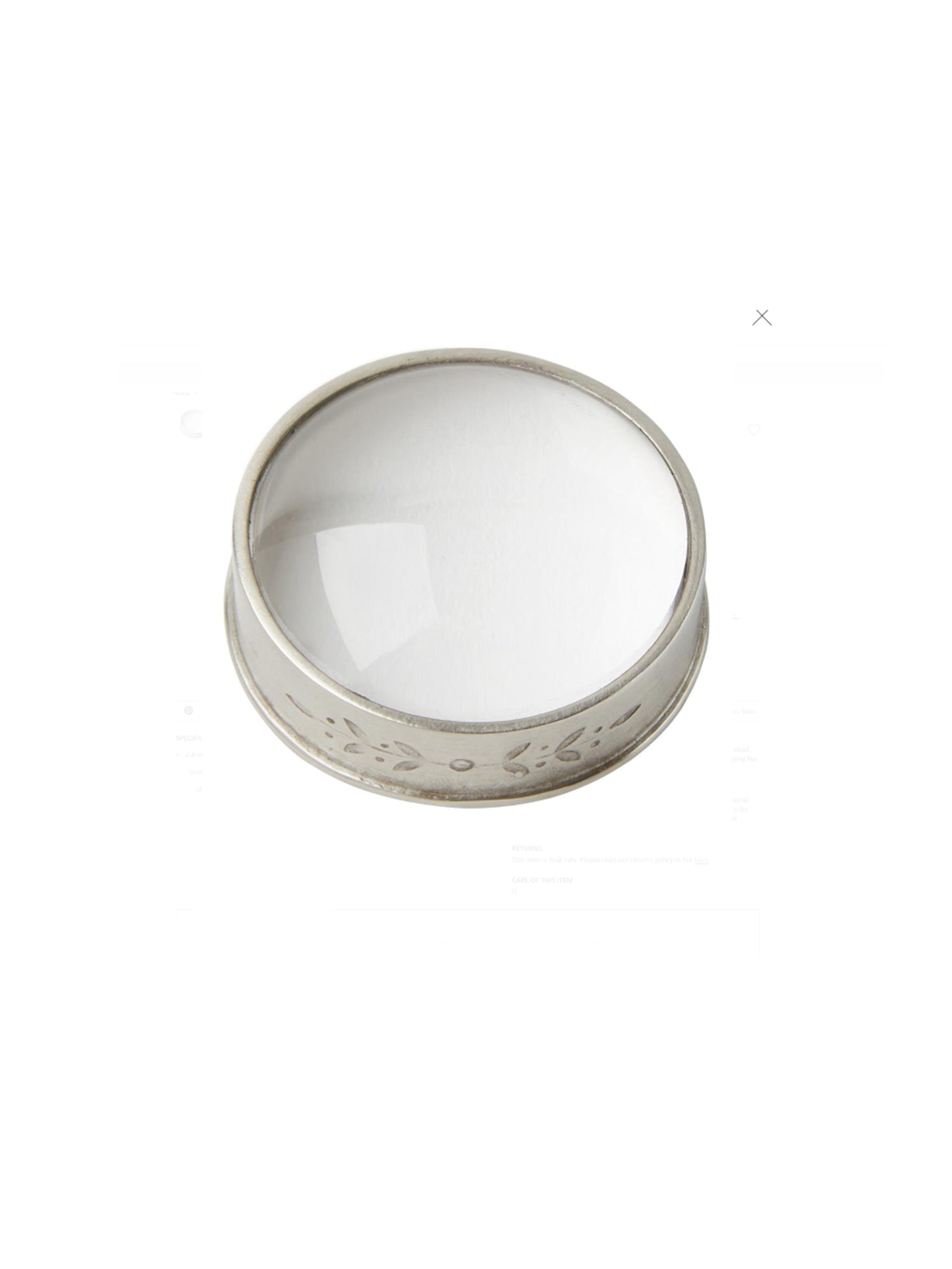 MATCH Pewter Garda Small Magnifying Glass Weston Table