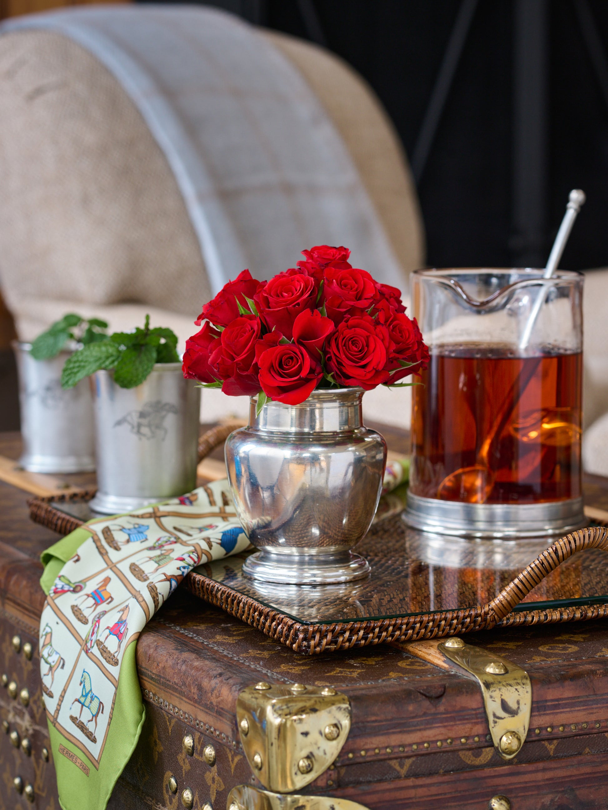 MATCH Pewter Rimmed Vase Weston Table