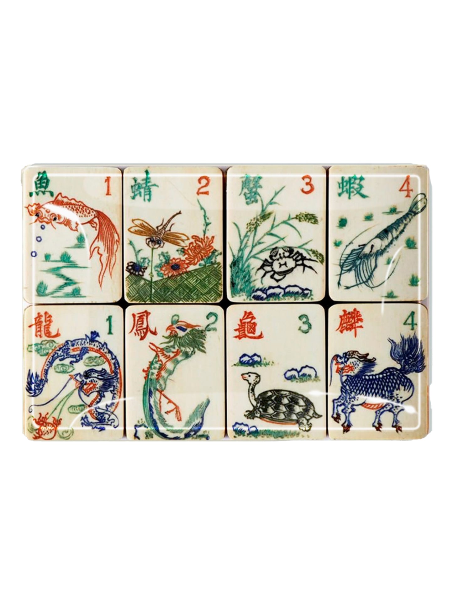 Mahjong Decoupage Glass Tray Weston Table