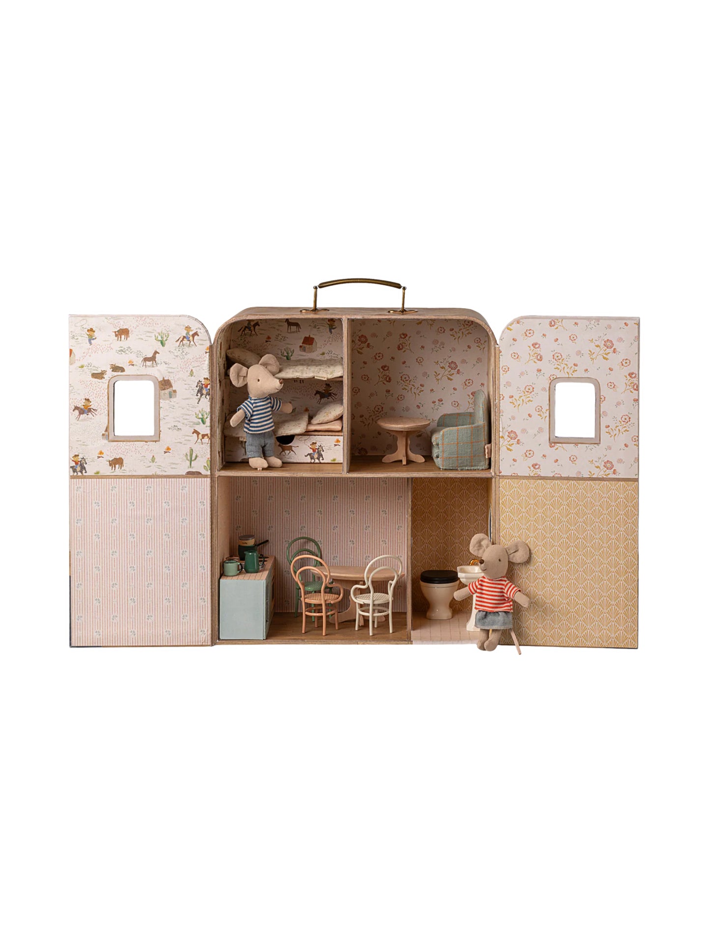 Maileg SuitCasa Little Sister and Brother Mouse Weston Table