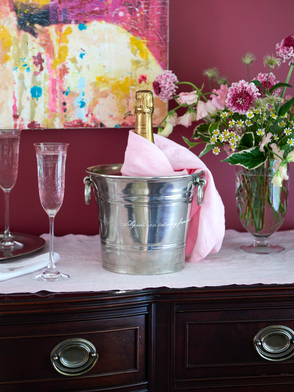 MATCH Pewter F. Scott Fitzgerald Quote Engraved Champagne Bucket Weston Table