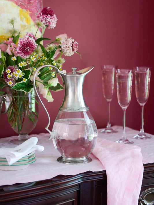 MATCH Pewter Glass Pitcher with Lid Weston Table