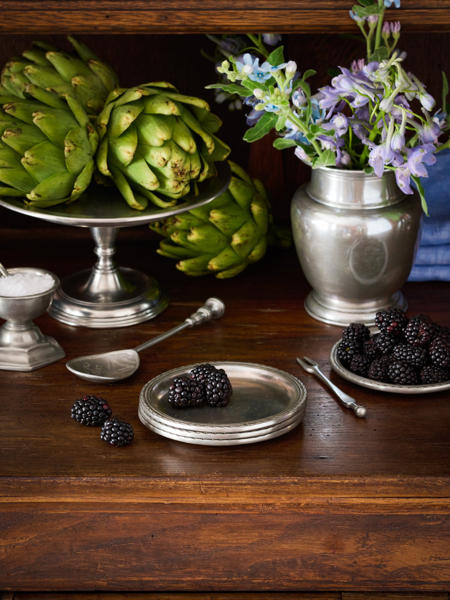 MATCH Pewter Scallop Rimmed Bottle Coaster Weston Table