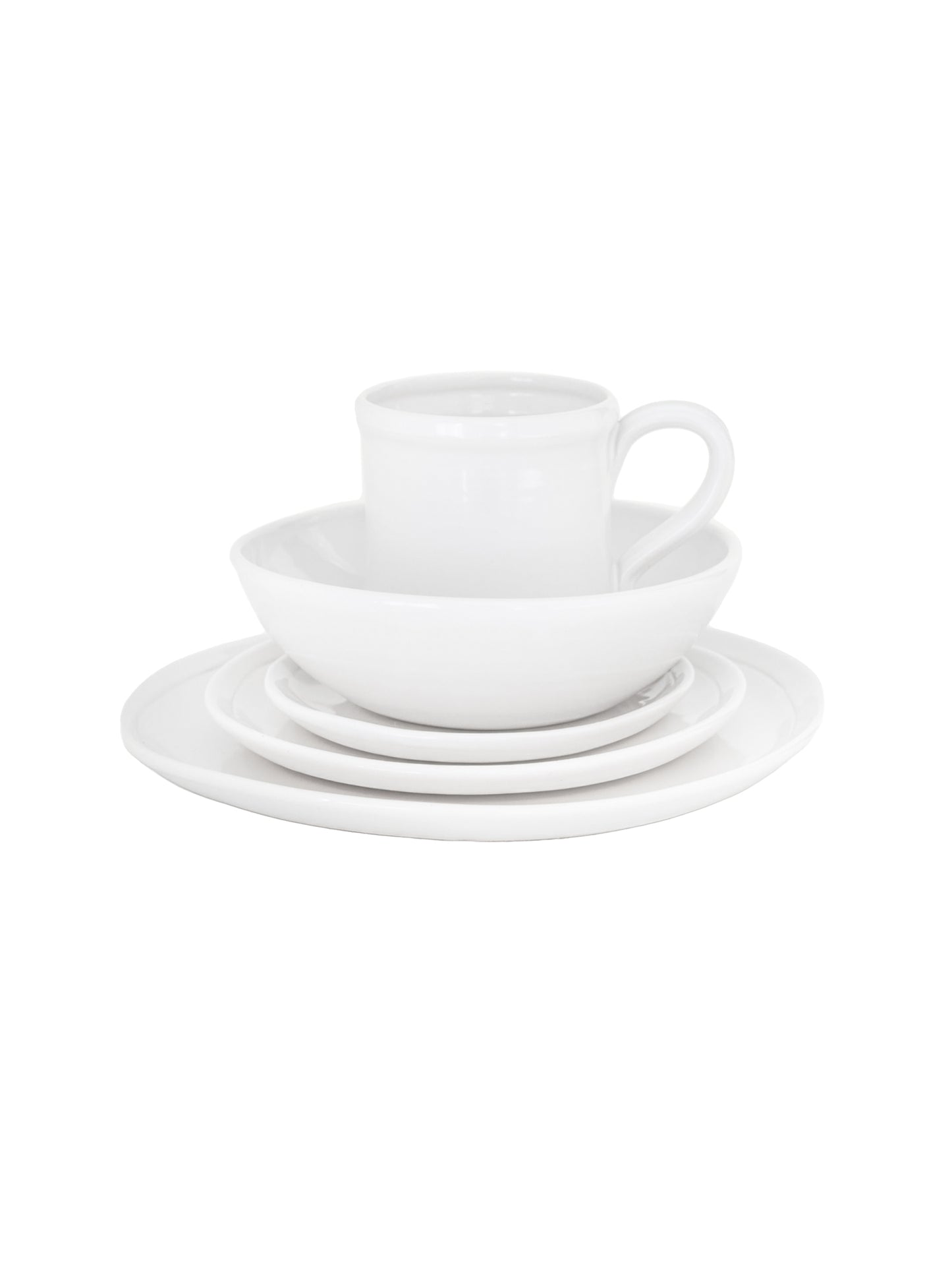 McQueen Pottery Milk White Dinnerware 5 Piece Place Setting Weston Table