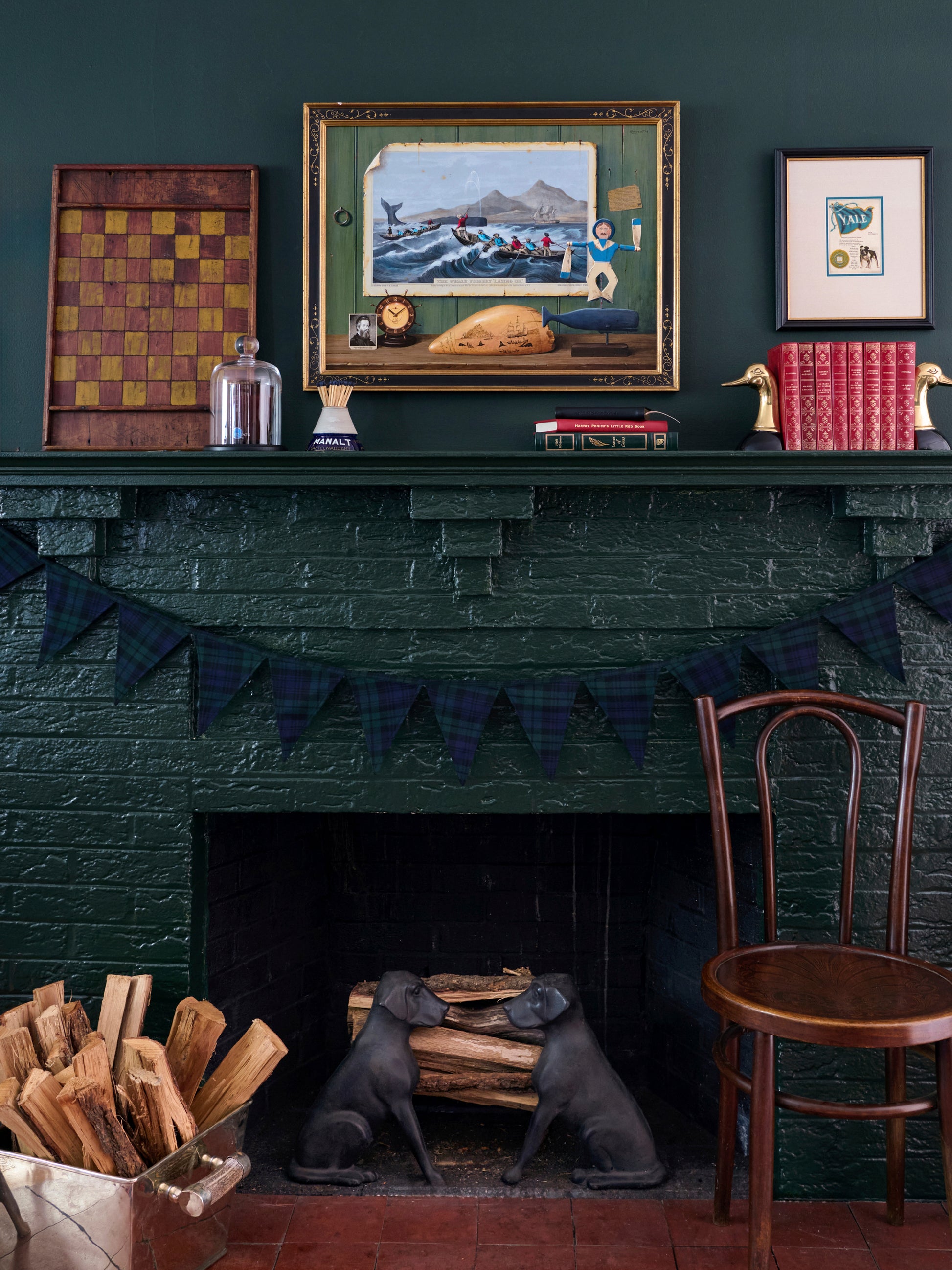 Melville's Inspiration Jenness Cortez 1998 Acrylic on Mahogany Wood Panel Painting Weston Table