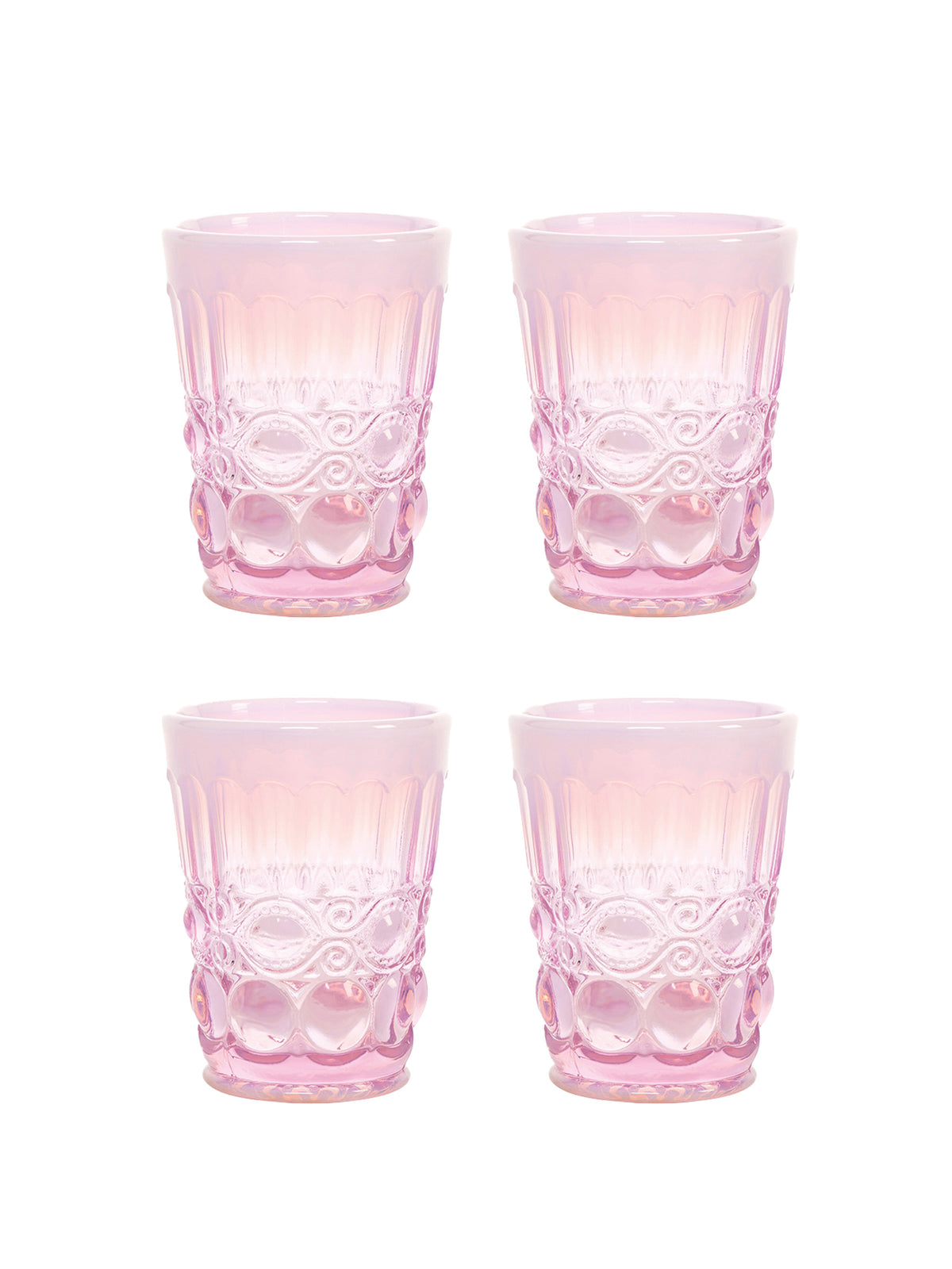 Mosser Glass Eye Winker Tumbler Set Pink Opal Weston Table SP