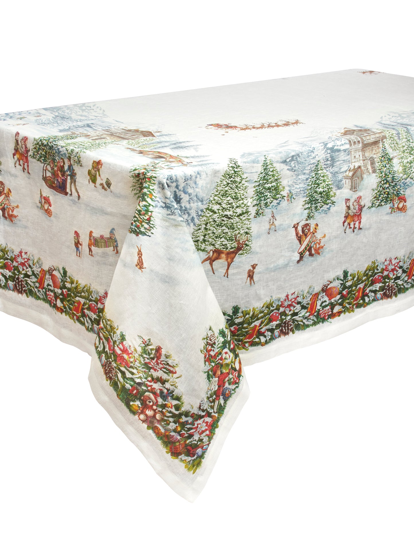 Noel Woodland Christmas Tablecloth 67x106 Inch Weston Table