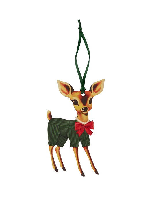 Nostalgic Deer Ornament Green Sweater Weston Table