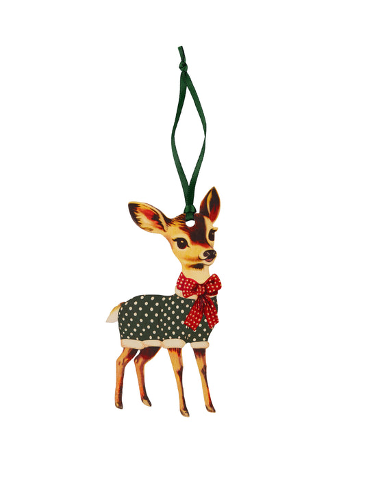 Nostalgic Deer Ornament Polka Dot Sweater Weston Table