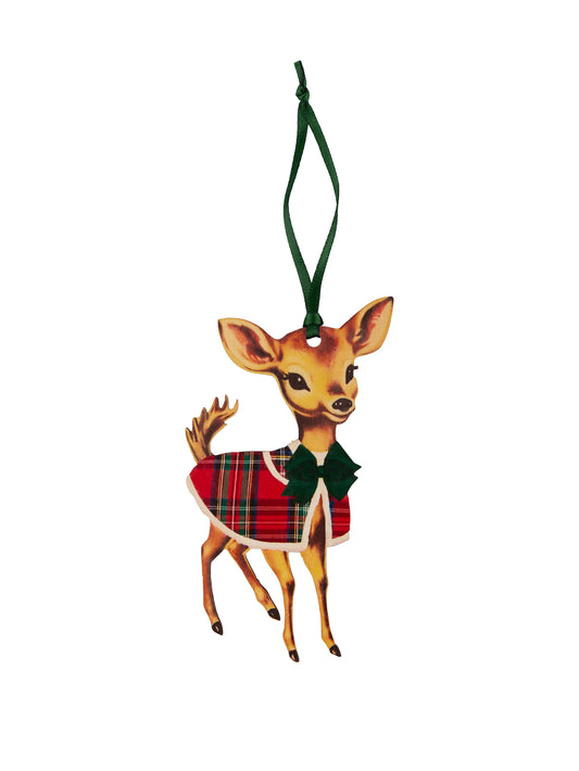 Nostalgic Deer Ornament Royal Stewart Tartan Cape Weston Table