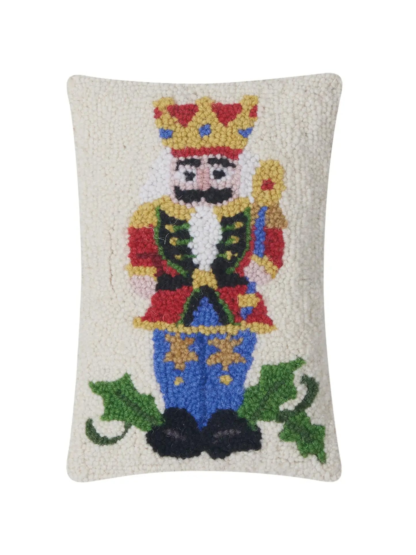 Nutcracker White Wool Hook Pillow Weston Table