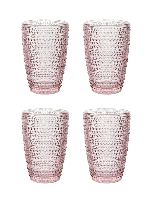 Pearls Pink Highball Glasses Set of Four Weston Table