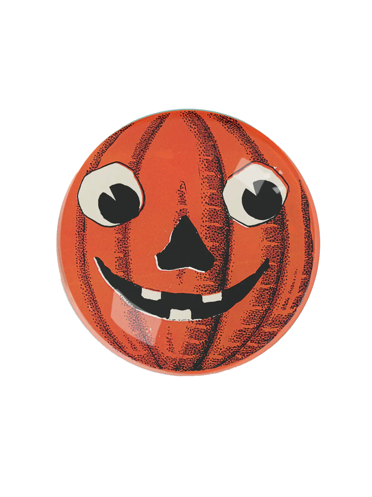 Peekaboo Pumpkin Round Decoupage Glass Tray Weston Table