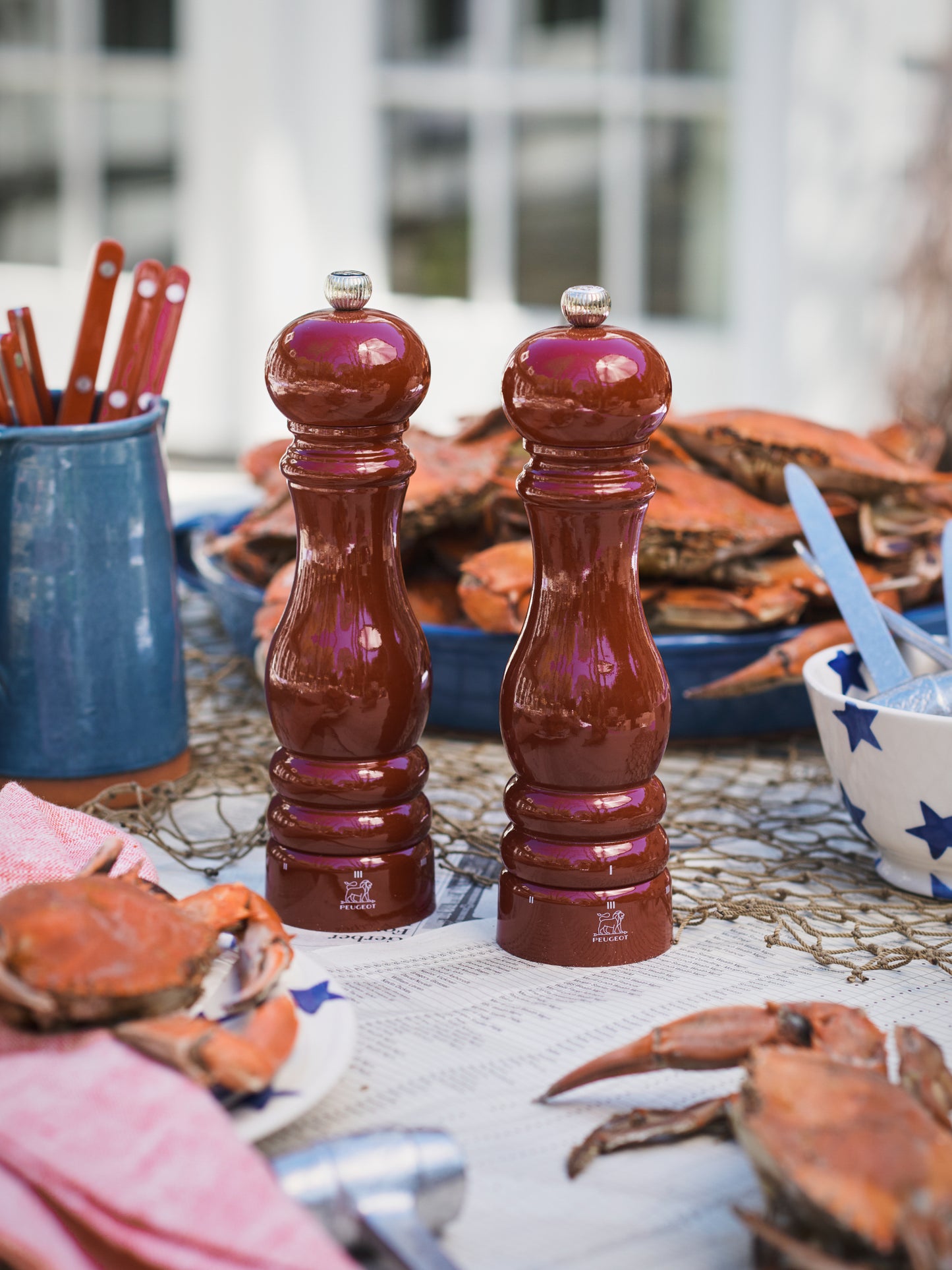 Peugeot Paris U'Select Red Lacquer Salt and Pepper Mills Weston Table