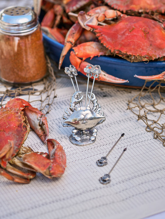 Pewter Blue Crab Cheese Picks Weston Table