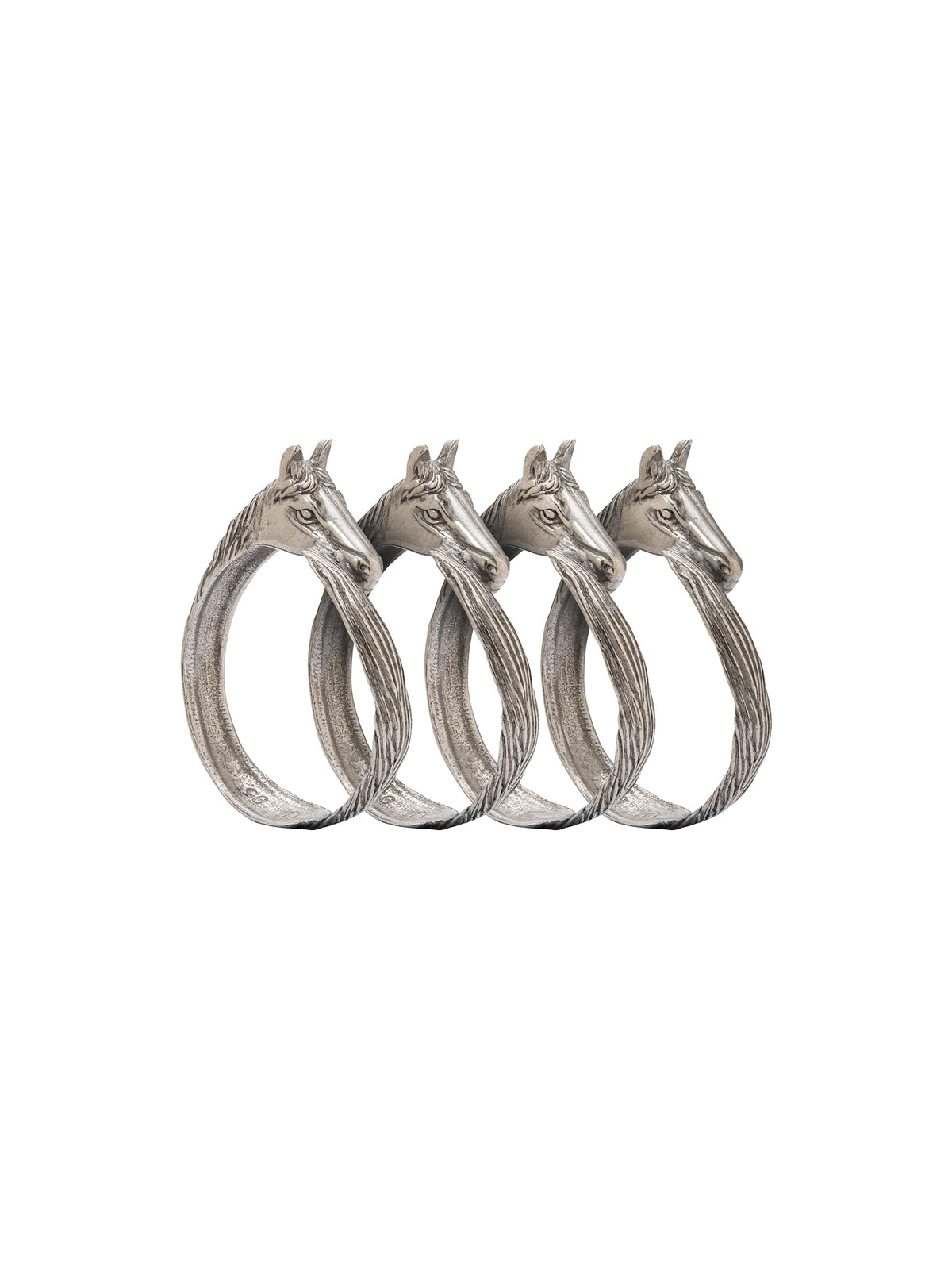 Pewter Horse Head Napkin Ring Set Weston Table