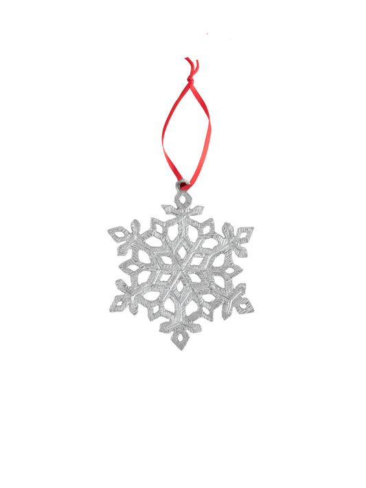 Pewter Northern Lights Snowflake Ornament Weston Table