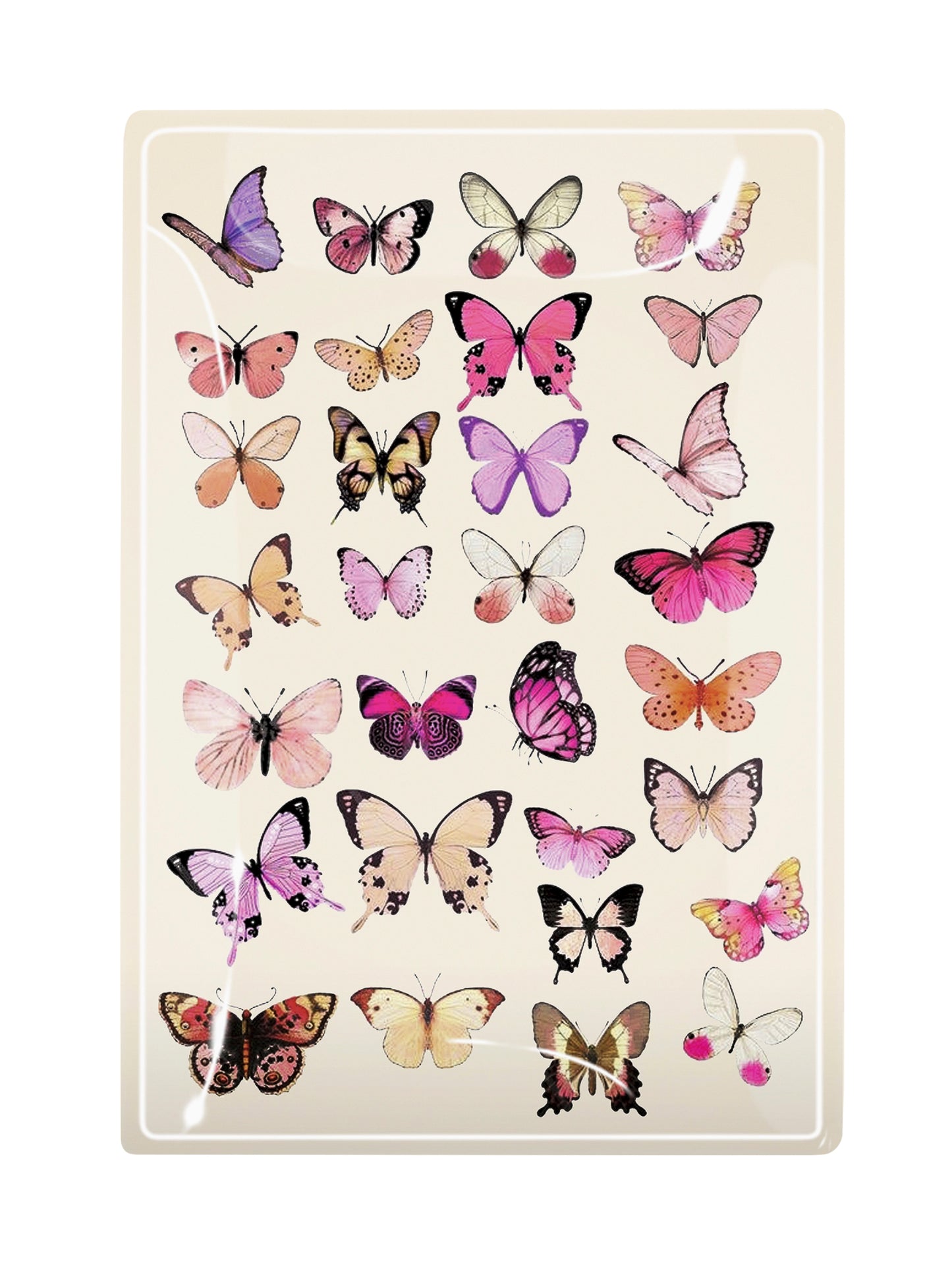 Pink Butterflies Decoupage Glass Tray Weston Table
