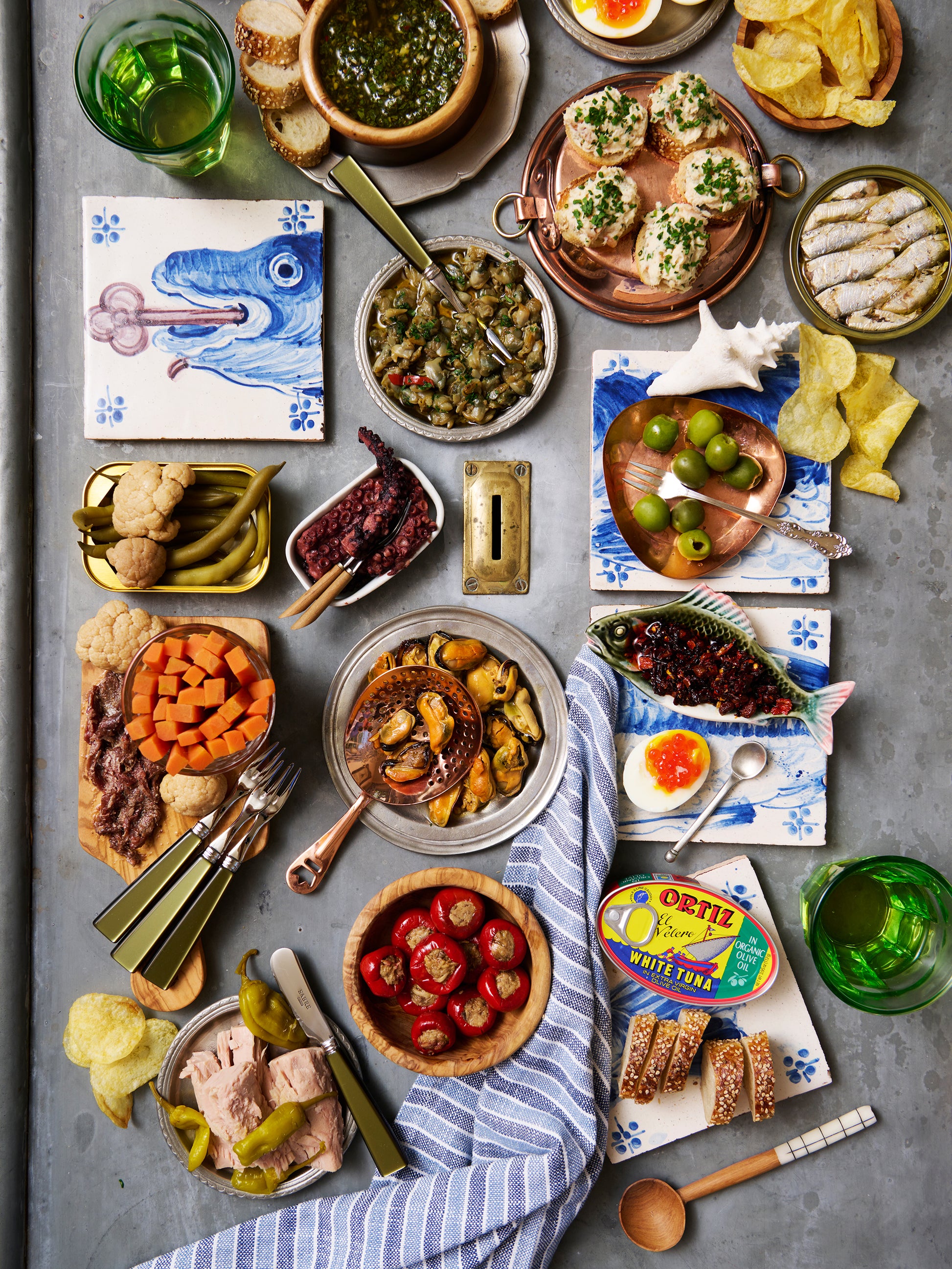 Portuguese Hand Painted Azulejos Fish Tiles Weston Table