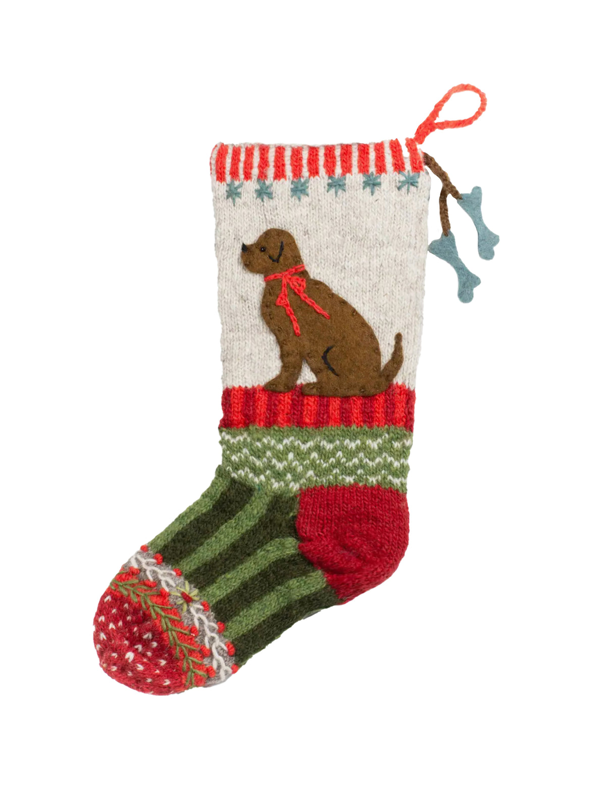 Puppy Wool Knit Christmas Stocking Weston Table