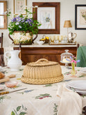 Purple Willow Hand Braided Covered Oval Serving Basket Weston Table