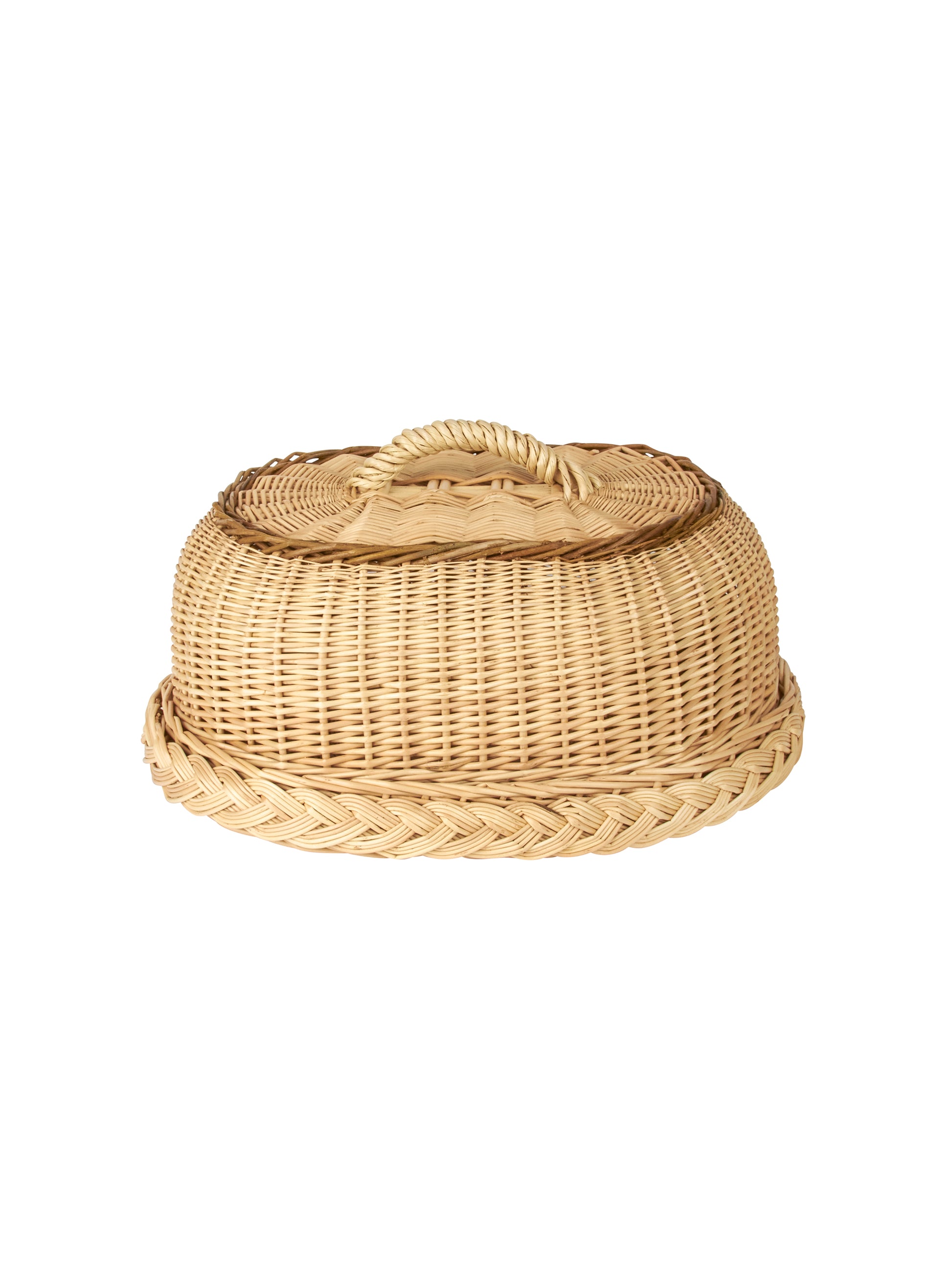 Purple Willow Hand Braided Covered Oval Serving Basket Weston Table