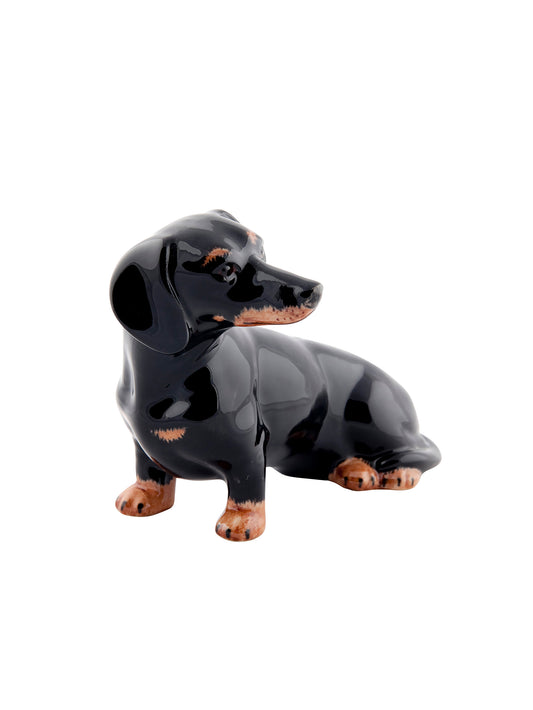 Quail Ceramics Black and Tan Dachshund Money Box Weston Table