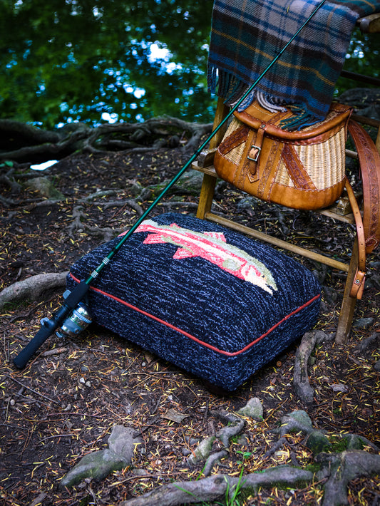 Trout Hooked Wool Foot Stool Weston Table
