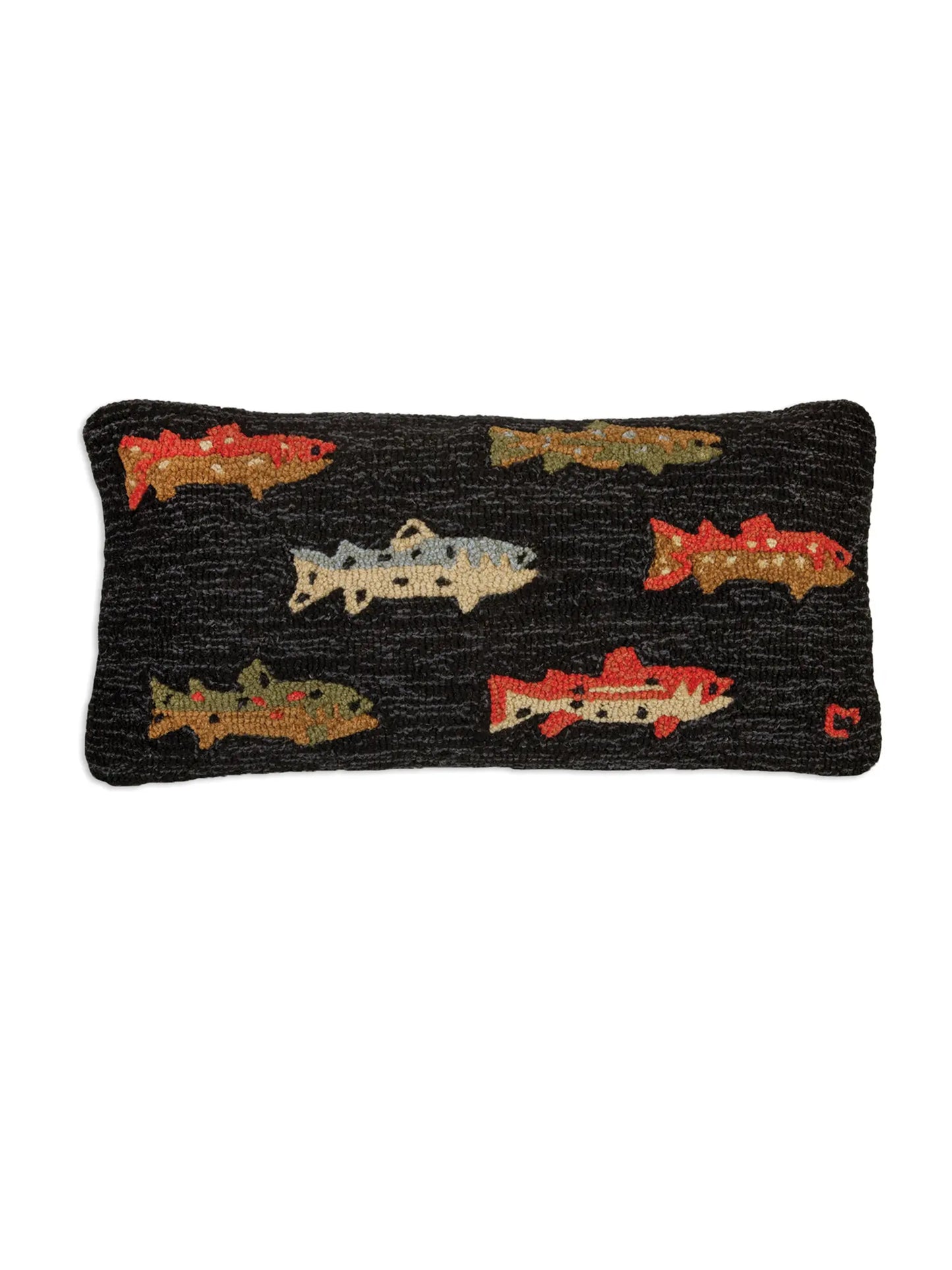 River Fish Hooked Wool Pillow Weston Table