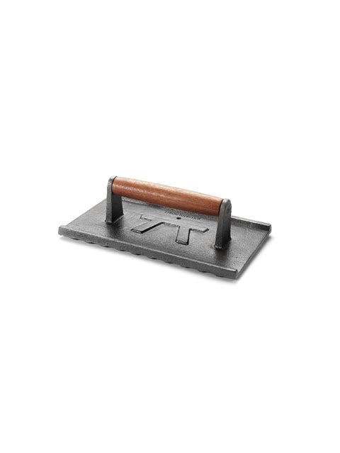 Outset Cast Iron Grill Press with Rosewood Handle