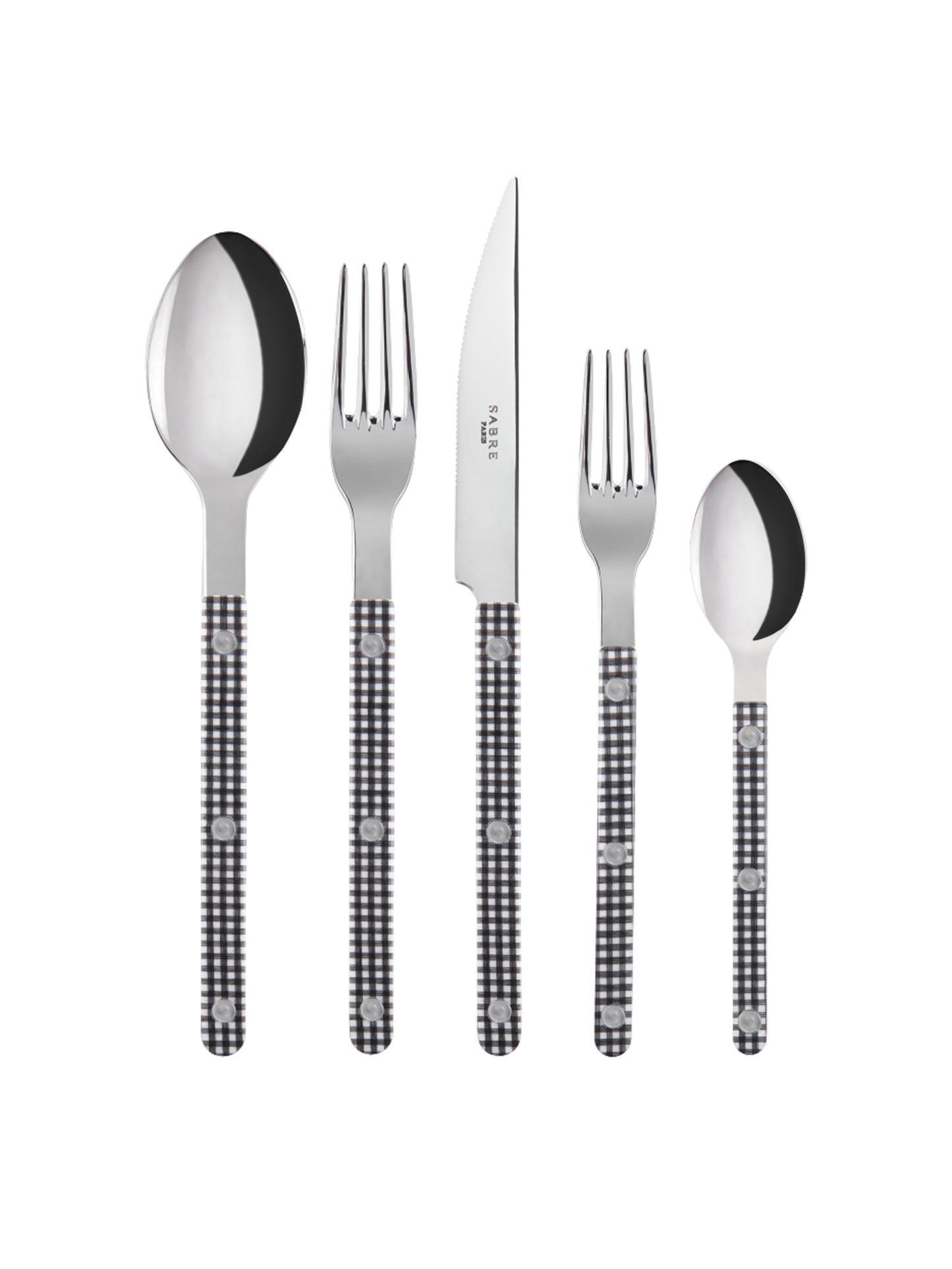 Sabre Paris Bistro Black Gingham 5 Piece Place Setting Weston Table